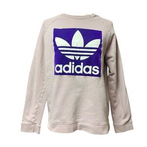 Adidas Sweatshirt Size Large Lavender Purple Velvet Workout Gym Casual Retro